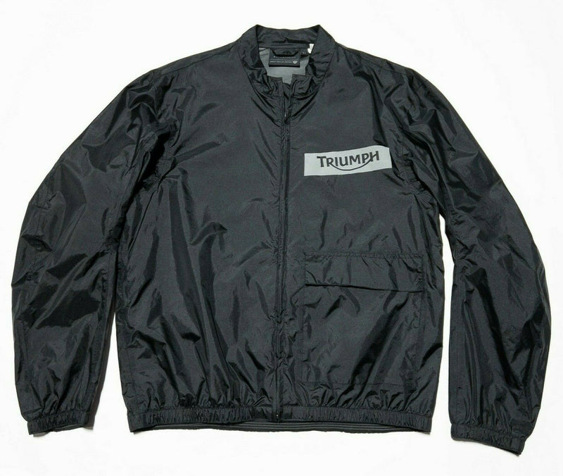 Triumph Motorcycles Rain Jacket Biker Riding Black Reflective Men's XL