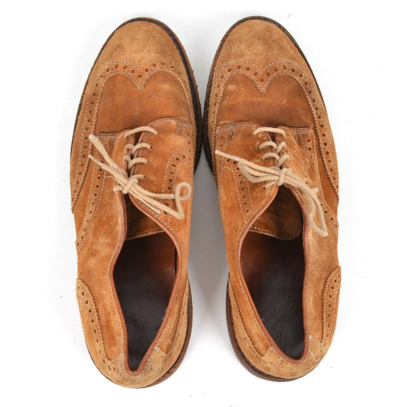 Allen Edmonds Men's 10D "Big Sur" Wingtip Oxfords Brown Suede Dress Shoes 27831