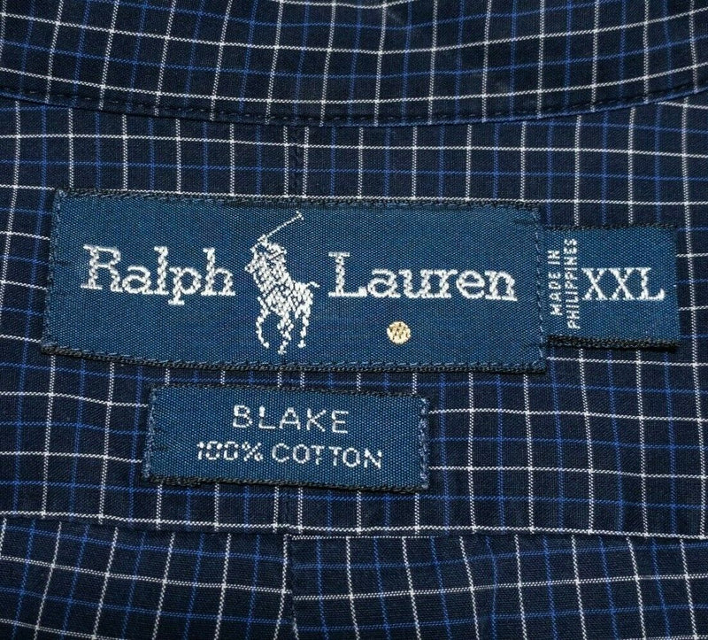 Polo Ralph Lauren Blake Button-Down Shirt Navy Blue Graph Check Men's 2XL