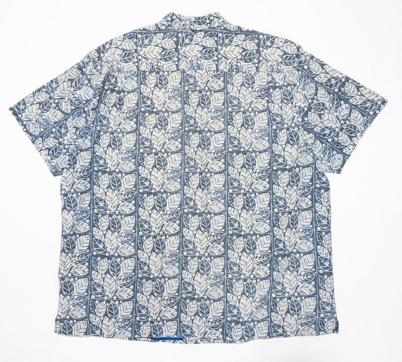 Tommy Bahama Limited Edition Silk Shirt Mens XXL Modern Fit Floral Hawaiian Blue