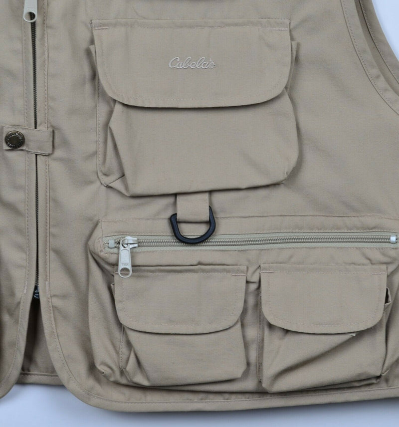 Cabela's Men's XL Fly Fishing Multi-Pocket Hunting Tactical Safari Khaki Vest