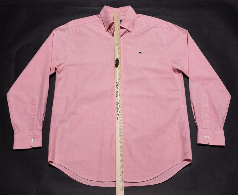 Vineyard Vines Whale Shirt Mens Medium Classic Fit Oxford Solid Pink Button-Down