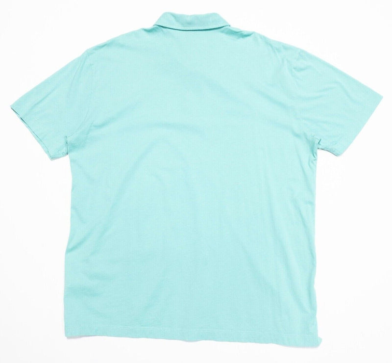 Patagonia Polo Shirt XL Men's Trout Fitz Roy Fish Logo Short Sleeve Blue/Green