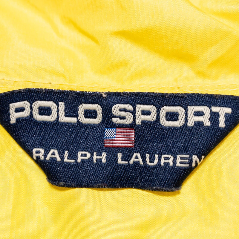 Polo Sport Ralph Lauren Jacket Men's Medium Vintage 90s Rain Hooded Yellow