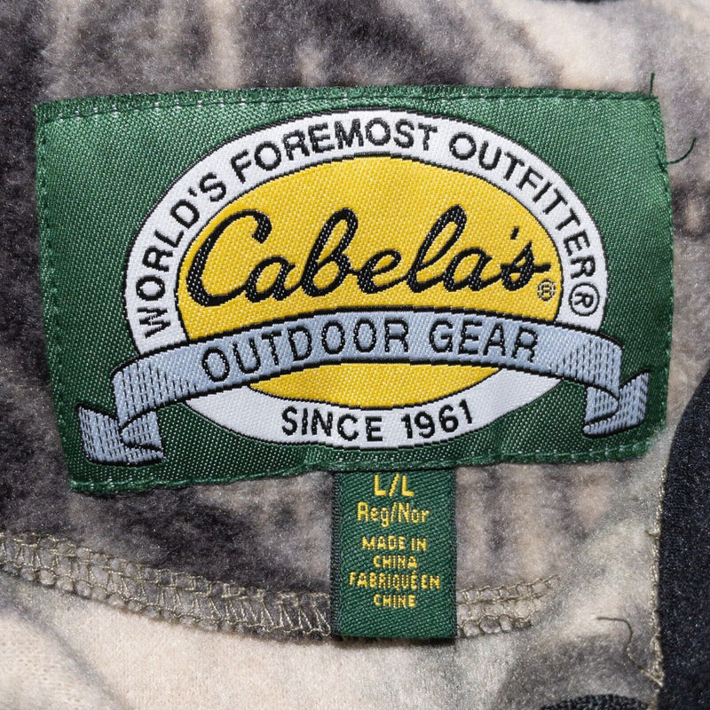 Cabela's Vest Men's Large Open Country Camouflage Fleece Hunting Full Zip