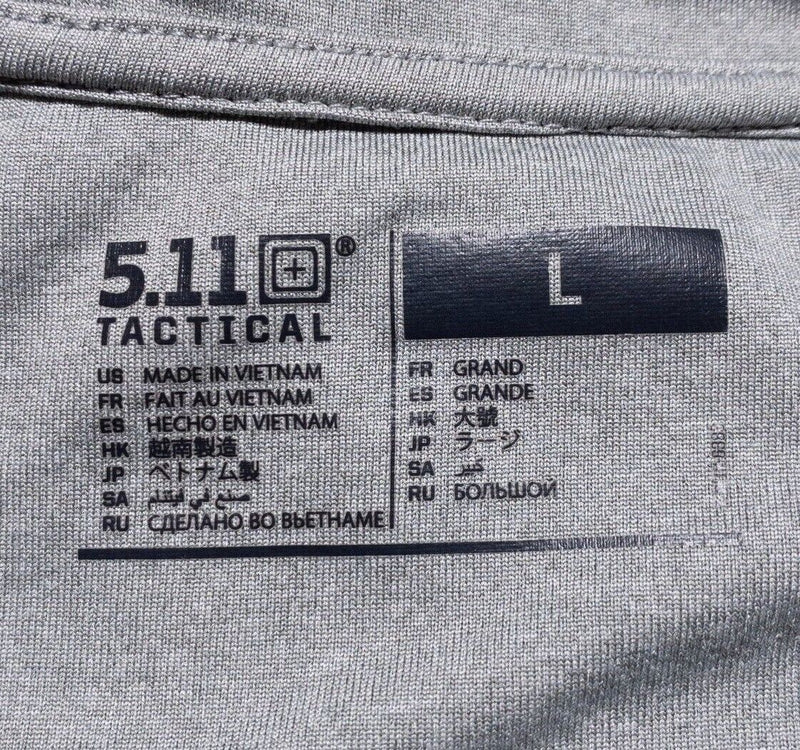 5.11 Tactical 1/4 Zip Men's Large Pullover Activewear Gray Wicking Stretch