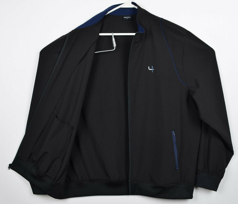 Short Par 4 Men's XL Black Blue Full Zip Windbreaker Golf Jacket