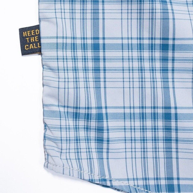 Howler Brothers Pearl Snap Shirt Medium Mens Blue Plaid Nylon Western Rockabilly