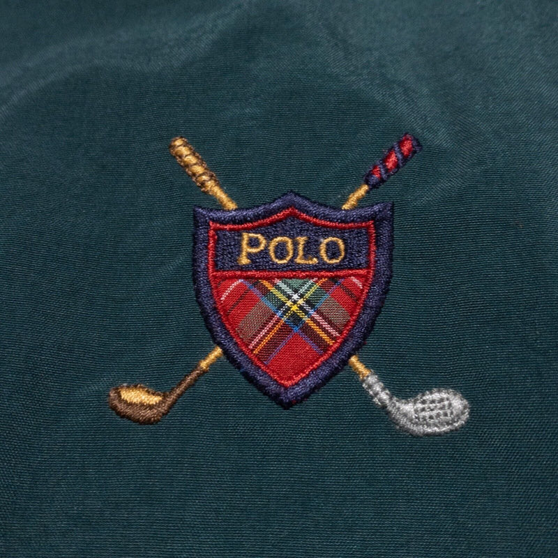 Polo Ralph Lauren Windbreaker Jacket Men's XL Vintage 90s Golf Crest Logo Green