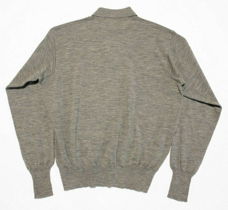 Polo Ralph Lauren Wool Collared Sweater Long Sleeve Italy Gray Men's Large