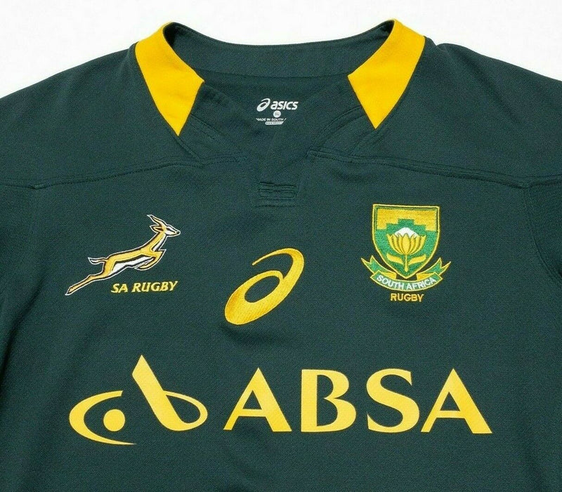 SA Rugby Springboks Asics Jersey Men's XL South Africa National Rugby Green