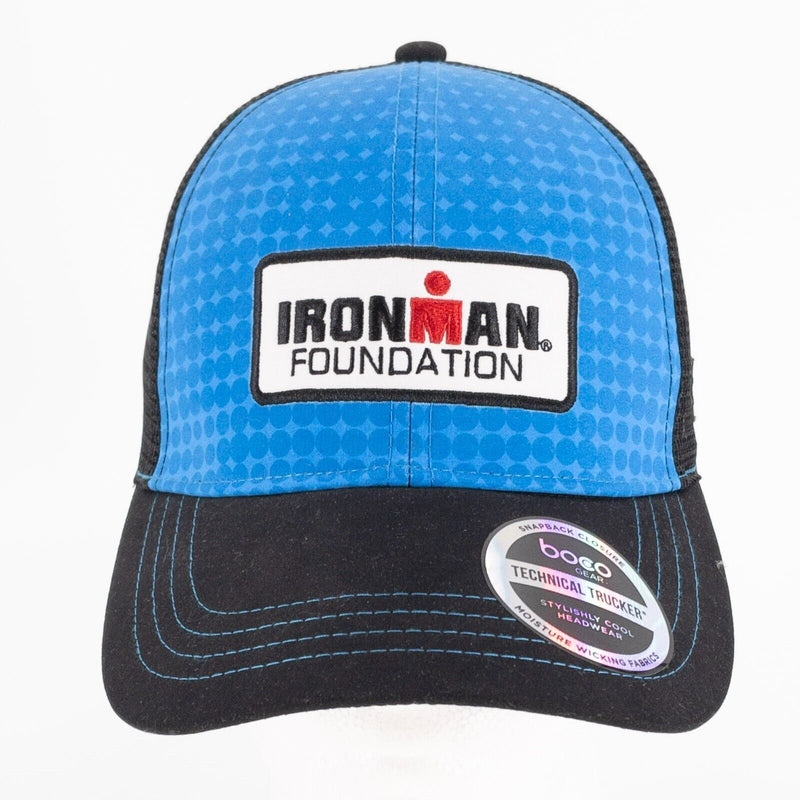 Ironman Foundation Hat Boco Gear Snapback Trucker Cap Mesh Blue Black Triathalon