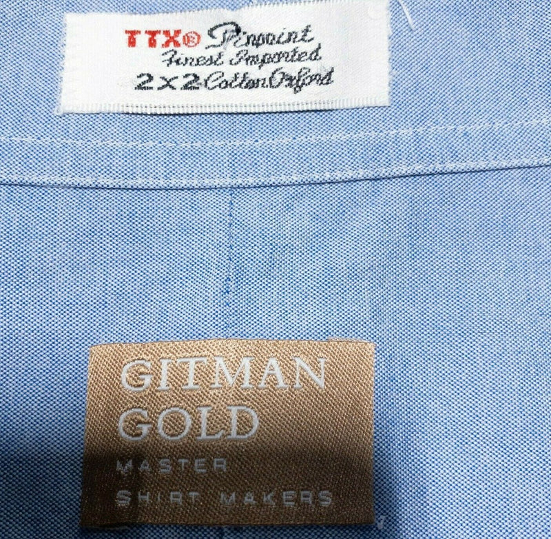 Gitman Bros. Gold Men's 19 (3XL) TTX Pinpoint Oxford Cotton Vintage Dress Shirt
