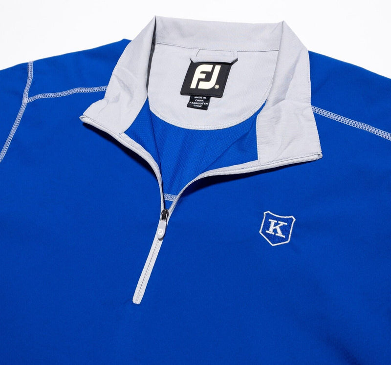 FootJoy Golf Jacket Men's Medium Half-Zip Pullover Blue Wind Rain Resistant