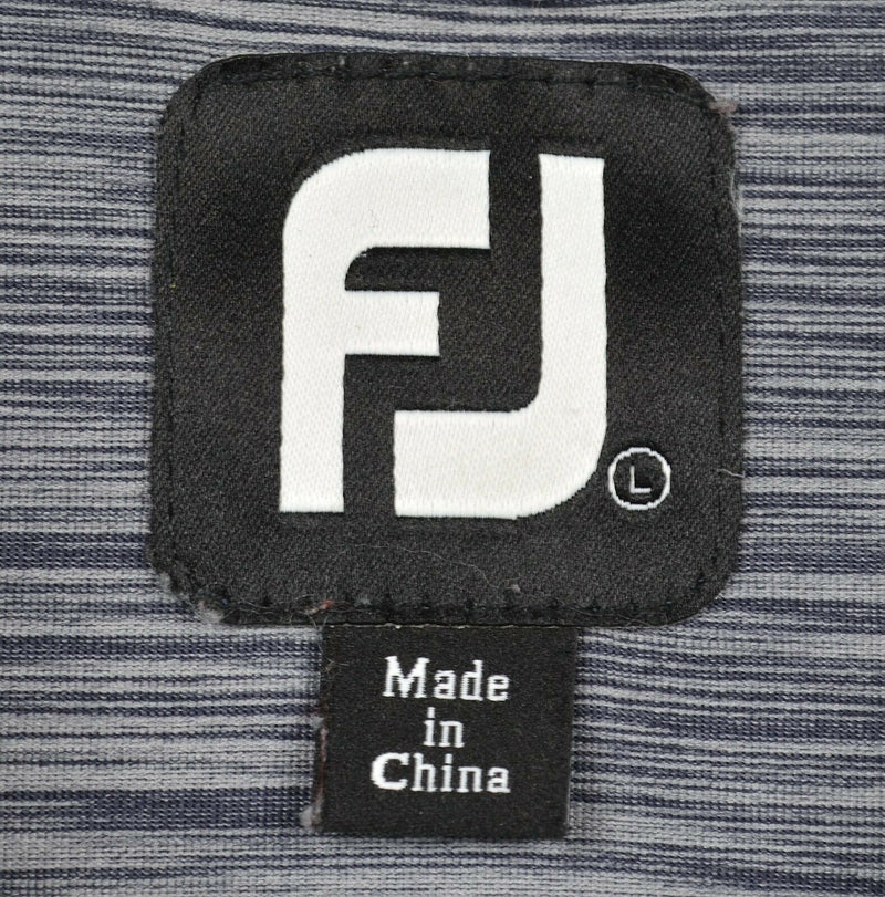 FootJoy Men's Large Heather Blue/Gray FJ Performance Golf Polo Shirt