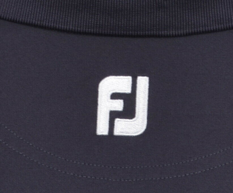 FootJoy Men's XL Navy Blue Striped Wicking FJ Golf Performance Polo Shirt