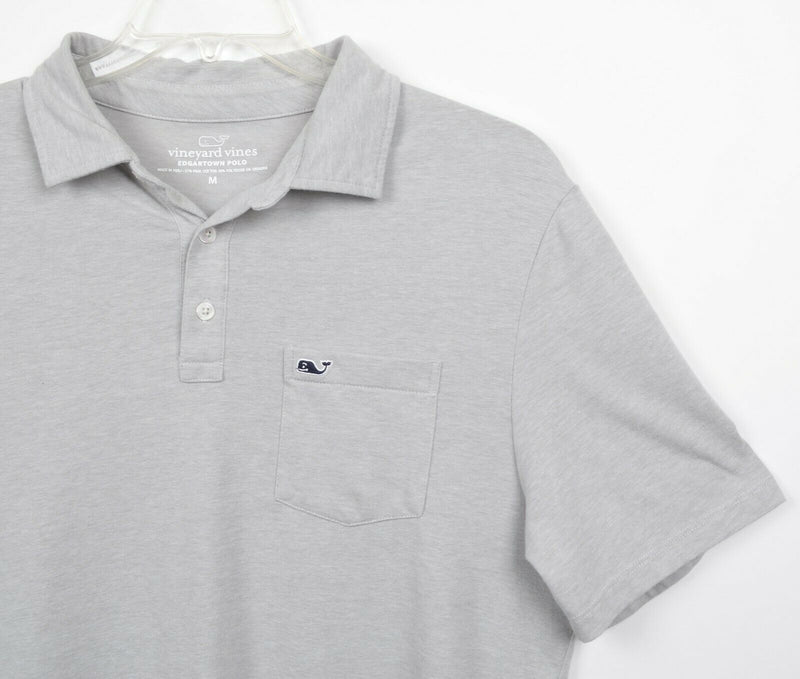 Vineyard Vines Men's Sz Medium Edgartown Whale Gray Pocket Polo Shirt