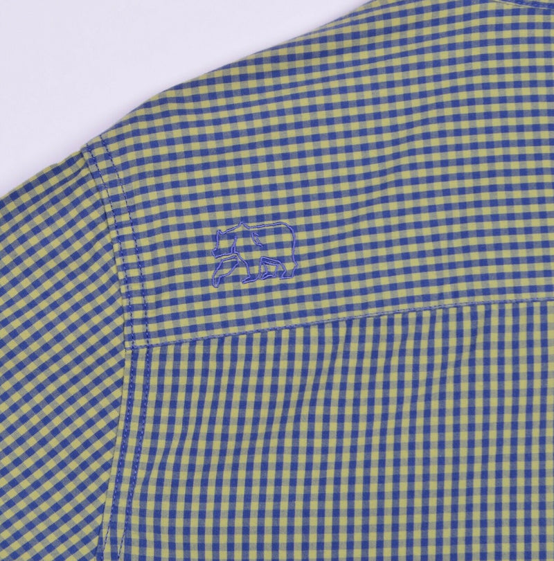 The Normal Brand Men's Medium Blue Green Plaid Gingham Check Long Sleeve Shirt