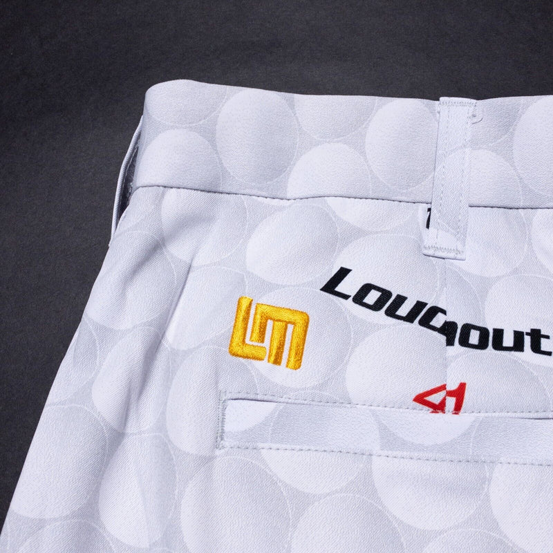 LoudMouth Golf Shorts Men's 34 White Golf Balls Pattern Wicking Stretch