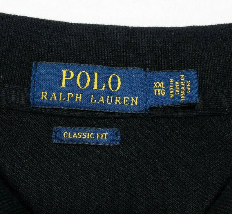 Polo Ralph Lauren Big Pony XXL Classic Fit Black Polo Shirt Short Sleeve 2XL