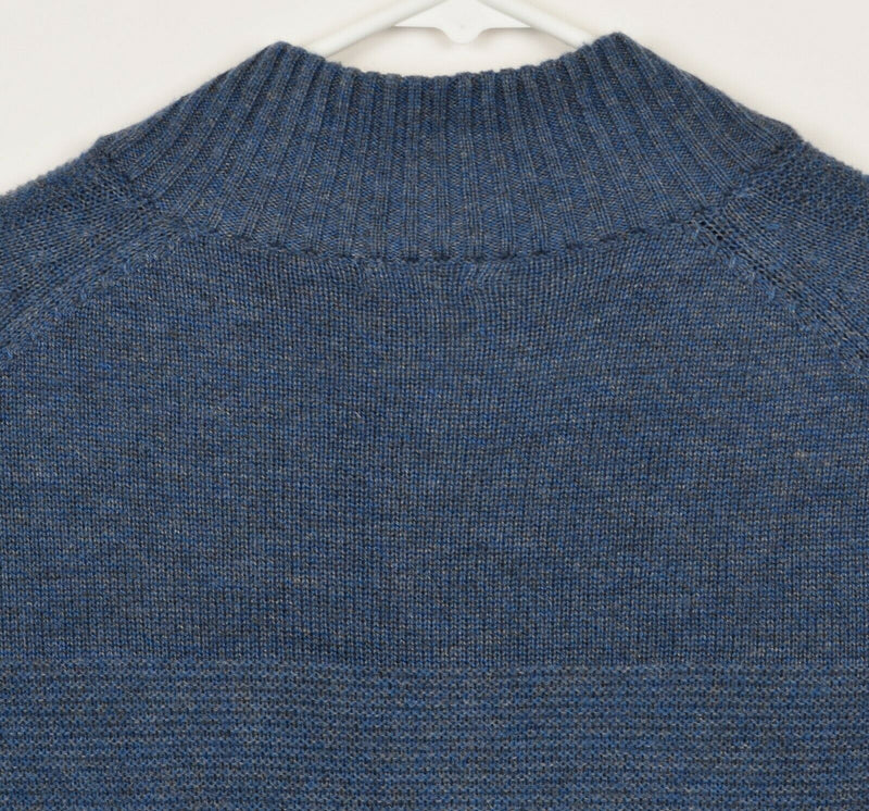 Smartwool Men's Large? Merino Wool Blend Blue Hiking 1/4 Zip Pullover Sweater