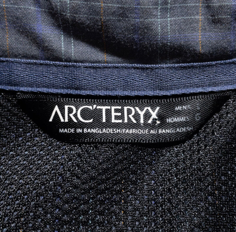 Arc'teryx Shirt Mens Large Button-Up Blue/Gray Plaid Short Sleeve Outdoor Casual
