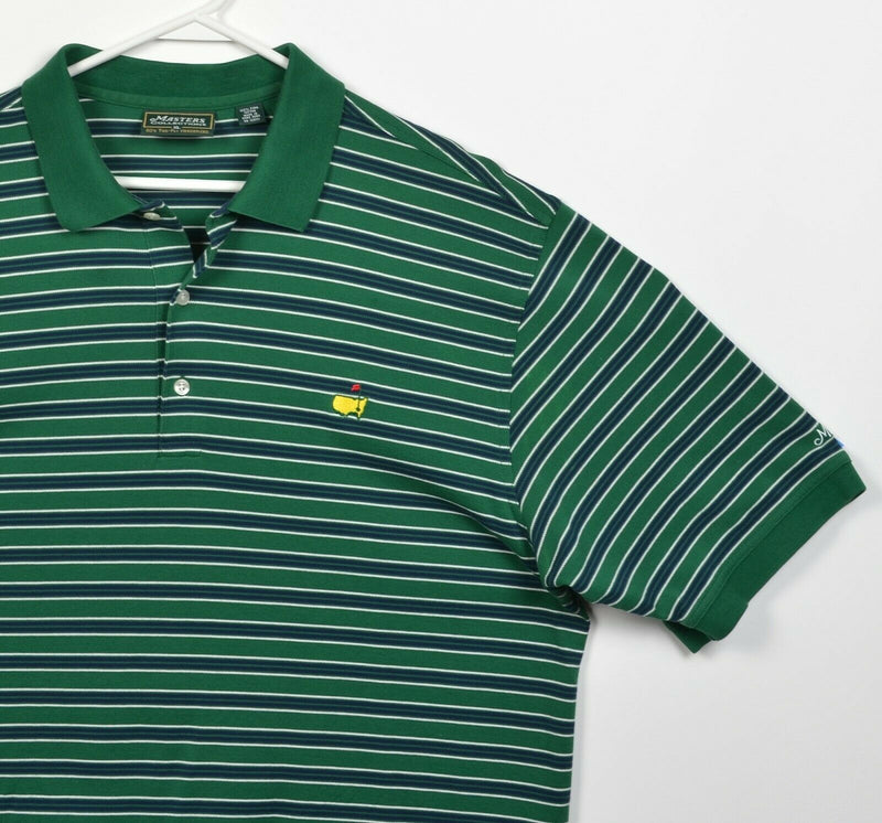 Masters Collection Men's XL Green Striped Augusta National Golf Polo Shirt