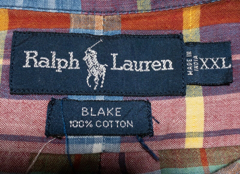 Polo Ralph Lauren Blake Shirt XXL Men's Short Sleeve Indian Madras Colorful 2XL