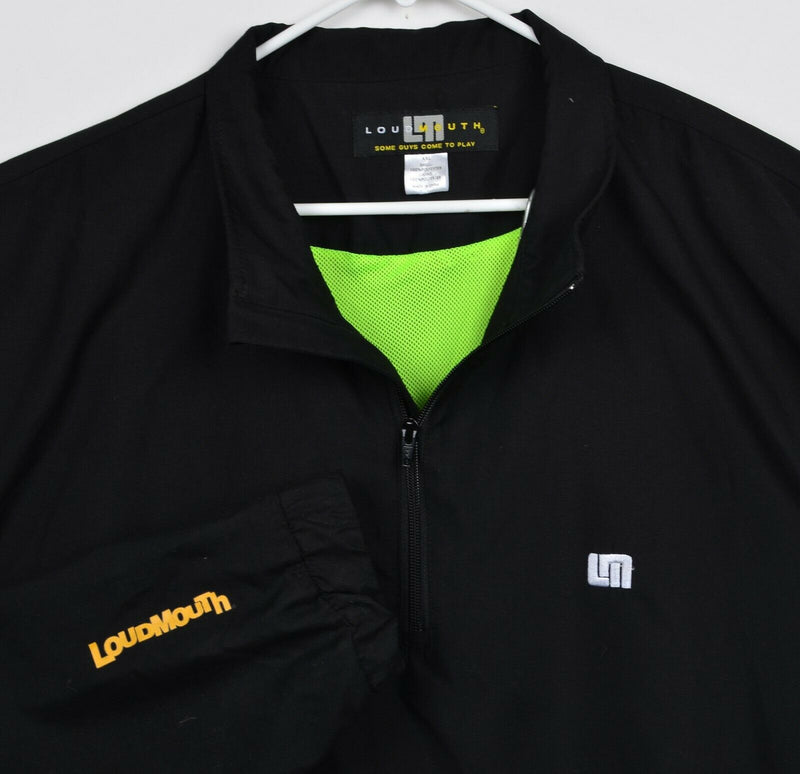 LoudMouth Golf Men's Sz 2XL Lightweight 1/4 Zip Black Golf Windbreaker Jacket