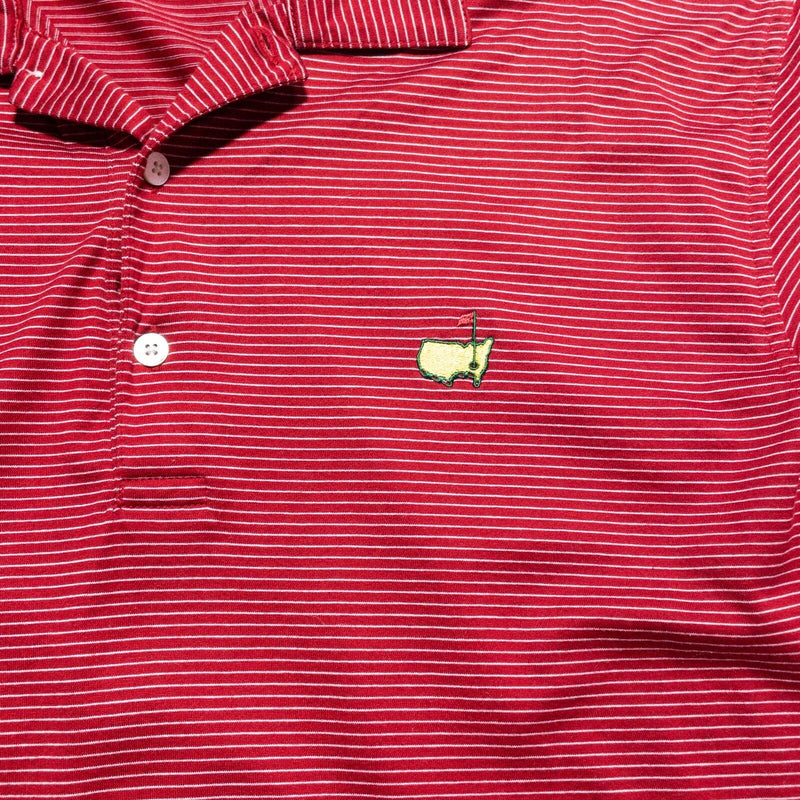 Masters Golf Polo Shirt Men's Medium Red Striped Augusta National Short Sleeve