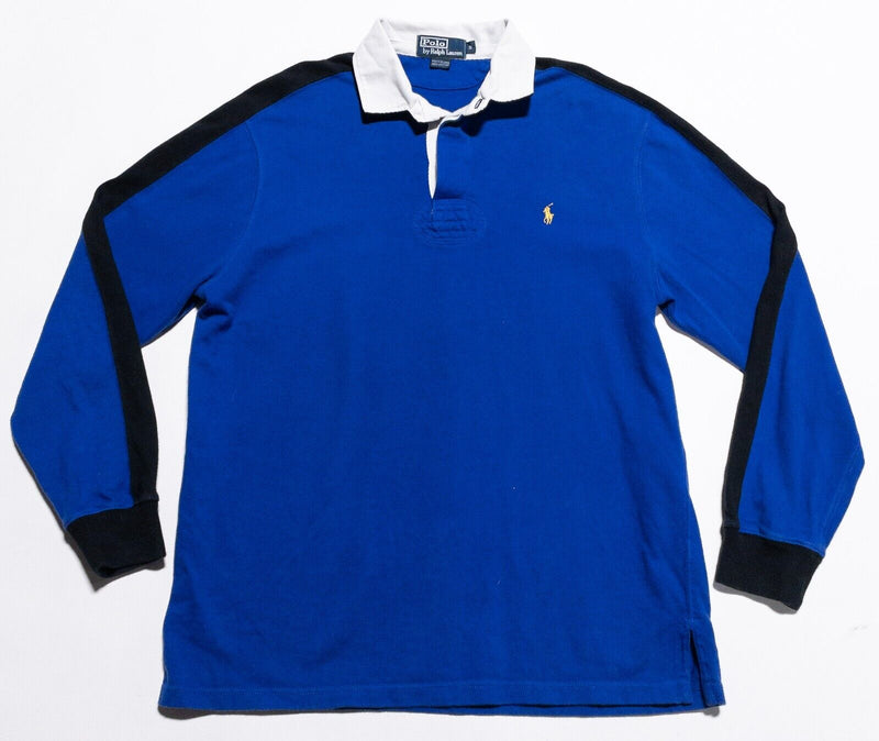 Polo Ralph Lauren Rugby Shirt Men's Small Long Sleeve Polo Blue Preppy 90s