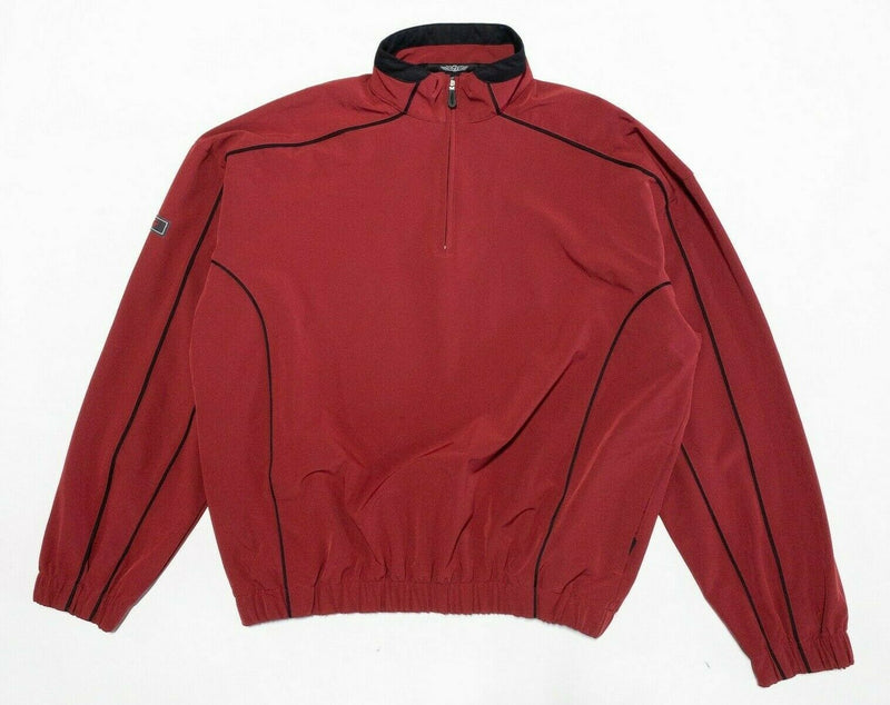 Straight Down Performance 1/4 Zip Jacket Golf Red Polyester Wicking Men's Medium