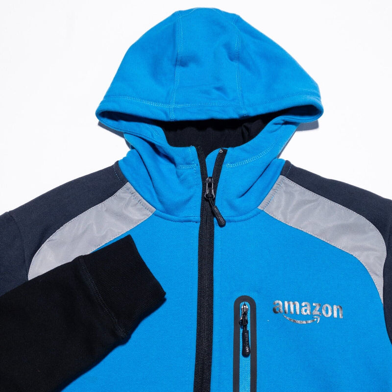 Amazon Deliver Driver Jacket Men's Medium Full Zip Sweatshirt Blue Reflective