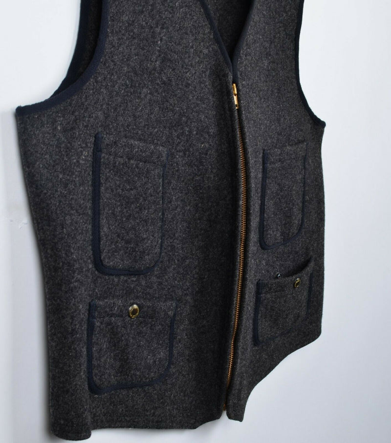 Vintage 1950s Woolrich Men's 44 Wool Full Zip Work Hunting Cinch Back Vest