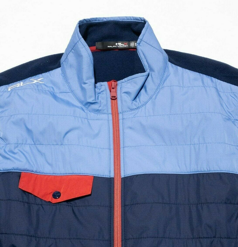 RLX Ralph Lauren Puffer Fleece Hybrid Vest Full Zip Blue Golf Casual Men's XL