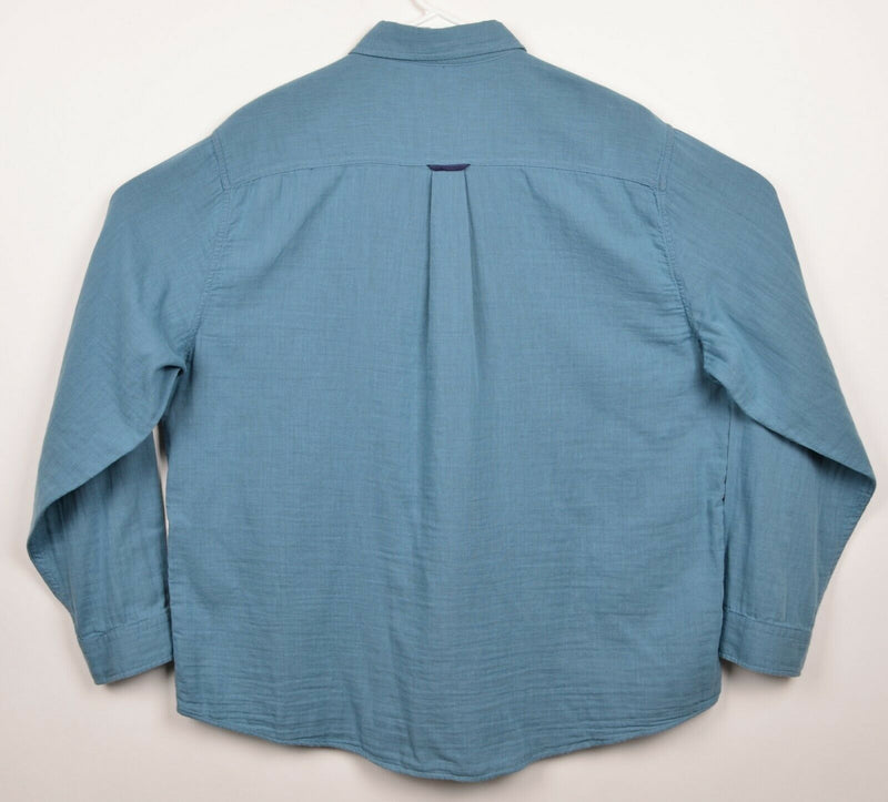 Carbon 2 Cobalt Men's Sz XL Aqua Blue Solid Long Sleeve Flannel Shirt