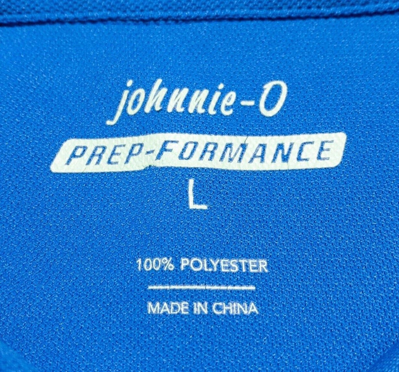 johnnie-O Prep-Formance Large Men's Polo Shirt Solid Blue Golf Wicking Big Foot