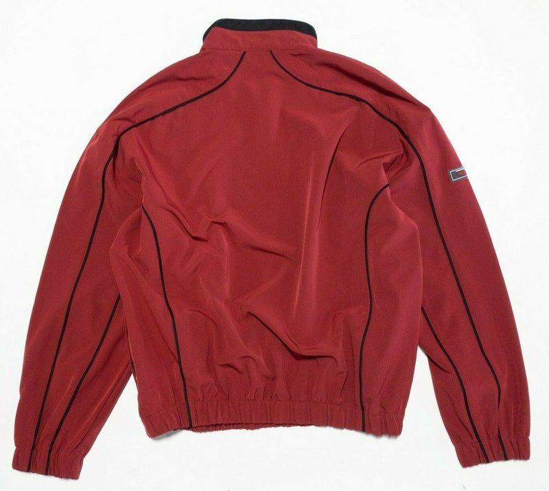 Straight Down Performance 1/4 Zip Jacket Golf Red Polyester Wicking Men's Medium