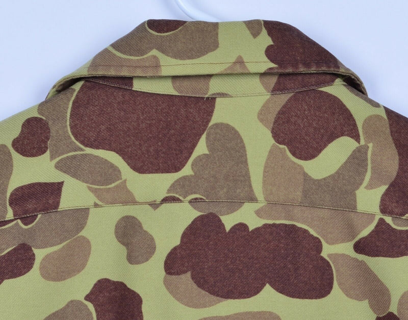 Vintage Cabela's Men's Large Duck Camouflage Button-Front Hunting Canvas Shirt
