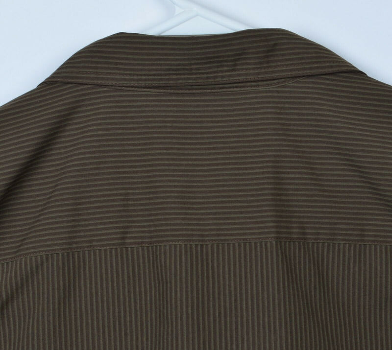 Burton DryRide Men's Large Brown Micro-Striped Snowboard Long Sleeve Shirt