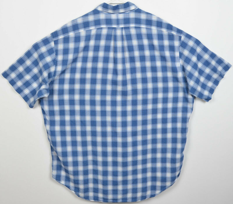 Polo Ralph Lauren Men's XL Blue Plaid Short Sleeve Button-Down "Blake" Shirt