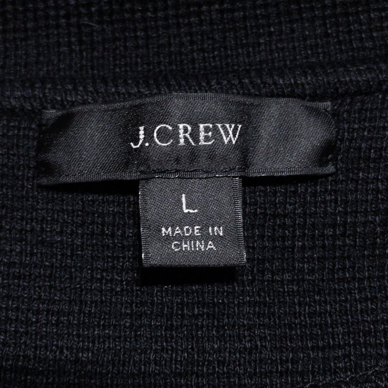 J. Crew Sweater Blazer Cardigan Women's Large Open-Front Black Collared Sophie
