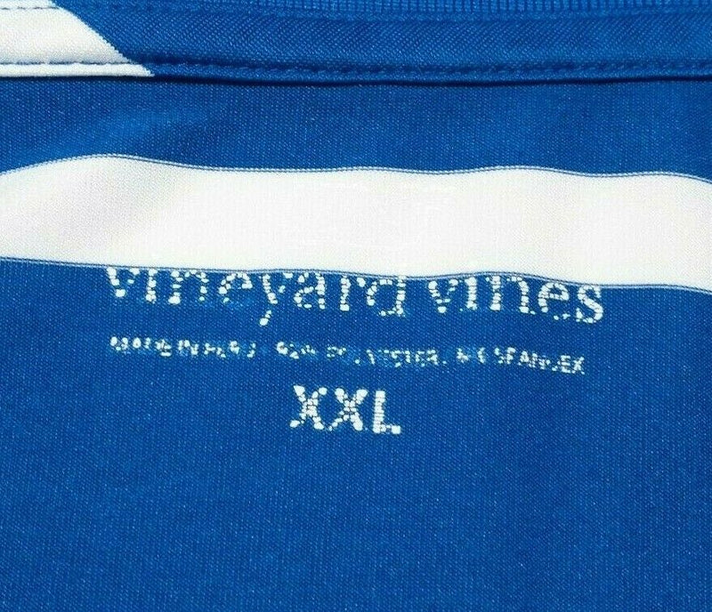 Vineyard Vines XXL Performance Polo Men's Shirt Blue Striped Wicking Stretch 2XL