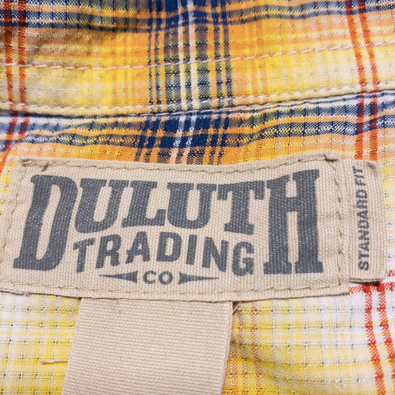 Duluth Trading Shirt Men's 3XL Standard Fit Polyester Wicking Yellow Plaid