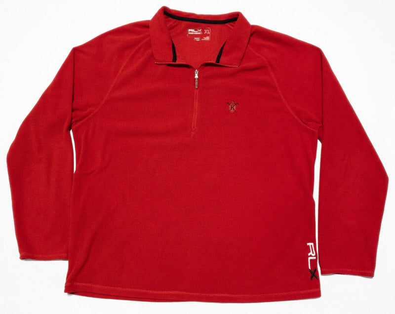 RLX Ralph Lauren 1/4 Zip Fleece Jacket Golf Solid Red Pullover Men's XL