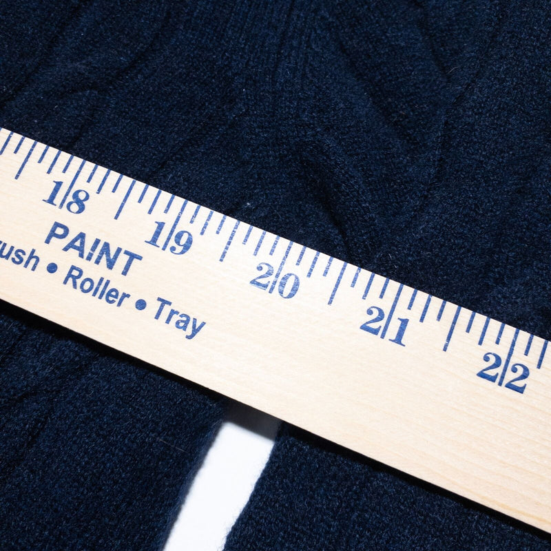 Luca Faloni Cashmere Sweater Men's Medium Cable-Knit Navy Blue Crewneck Italy
