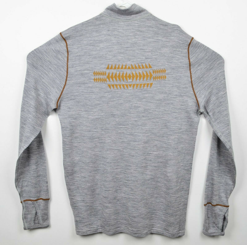 Pendleton Men's Large? Aztec Wool Blend Heather Gray 1/4 Zip Sweater Jacket