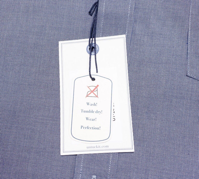UNTUCKit XXL Shirt Men's Long Sleeve Wrinkle Free Blue Cesare Business Casual