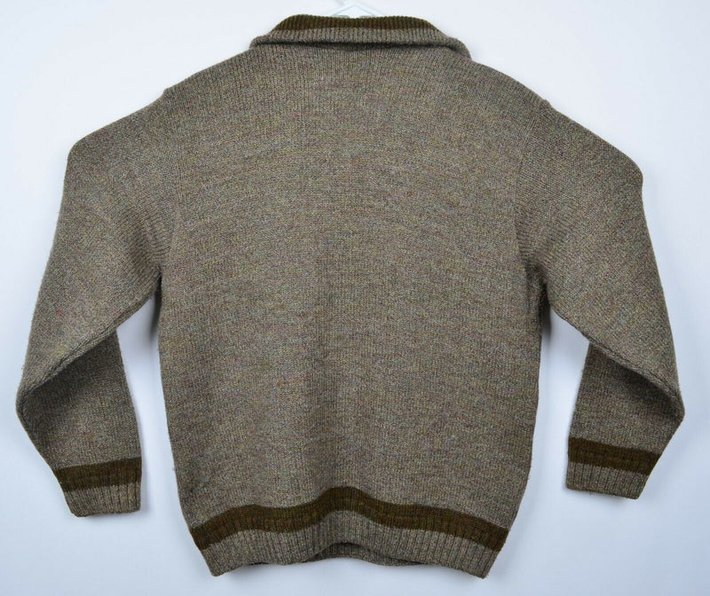 Thomas Keeling Men's Small Wool Blend Zip Collar Fisherman Donegal Knit Sweater