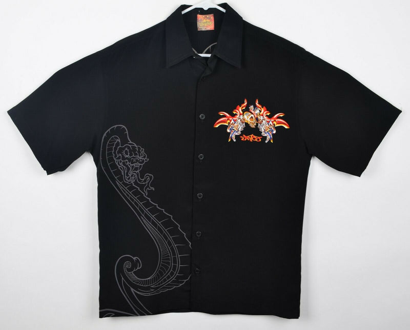Vtg 90s JNCO Men’s Sz Medium Skull Flames Spades Skate Street Shirt